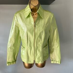 Light green jacket by Escada Apriori shimmers iridescent  size 6